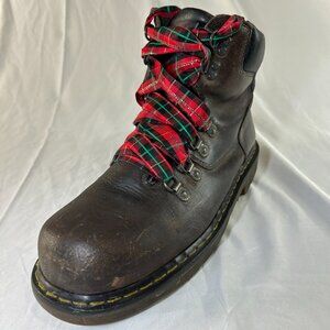Dr Martens DMs Industrial Air Wair DM110 Steel Toe Boots Brn Leather Mens US 10